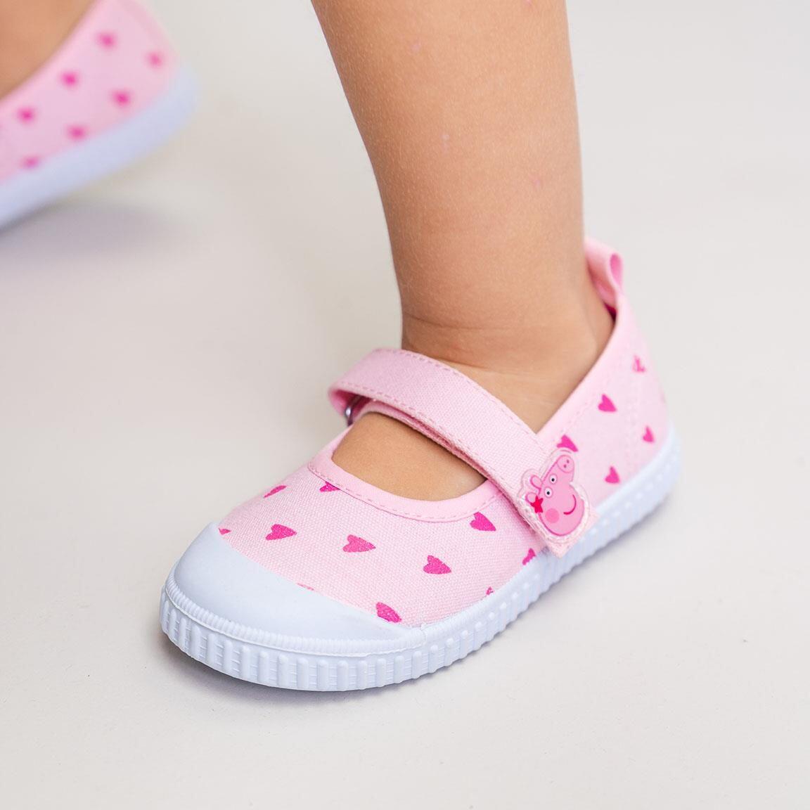 Ballerine in tela bambini Peppa Pig con strappo rosa e bianco 6/7