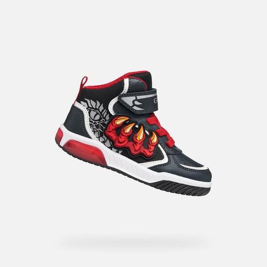 Baskets Garçon J INEK BOY Bleu Marine/Rouge
