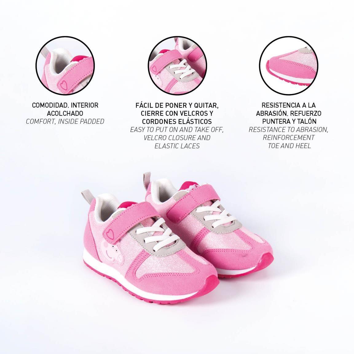 Scarpe da ginnastica Bambino Peppa Pig con Velcro e Lacci Rosa 5/7