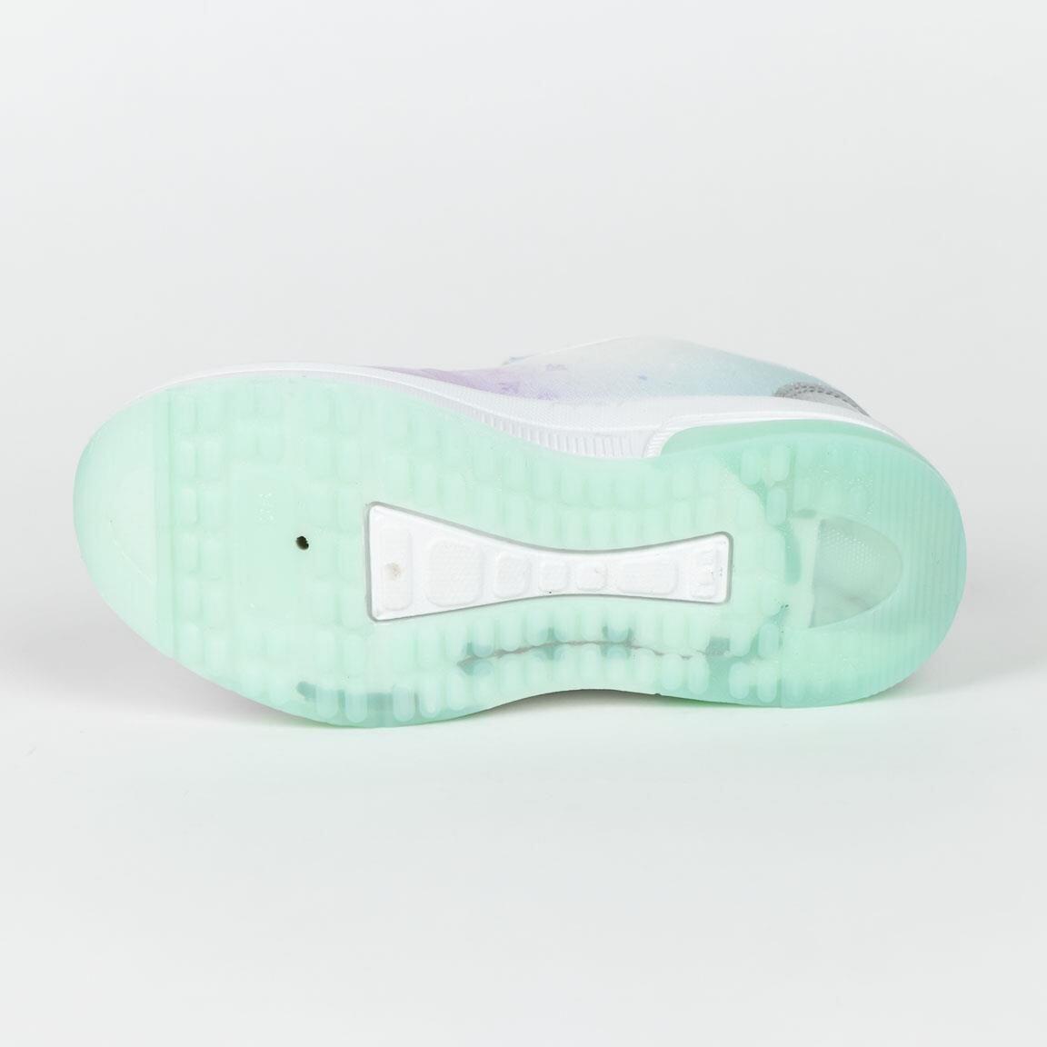 Baskets lumineuses enfant Frozen à scratch lilas et vert 3/5