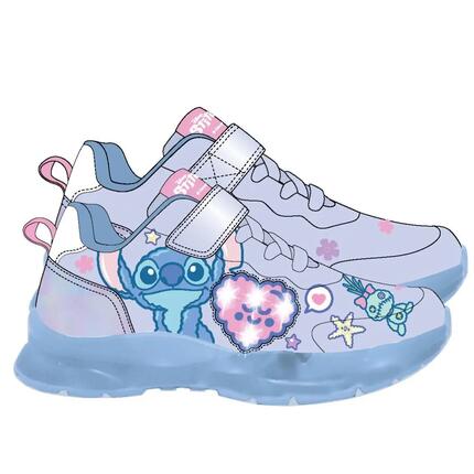 Zapatillas Deportivas con Luces Infantil Stitch con Doble Velcro Lila