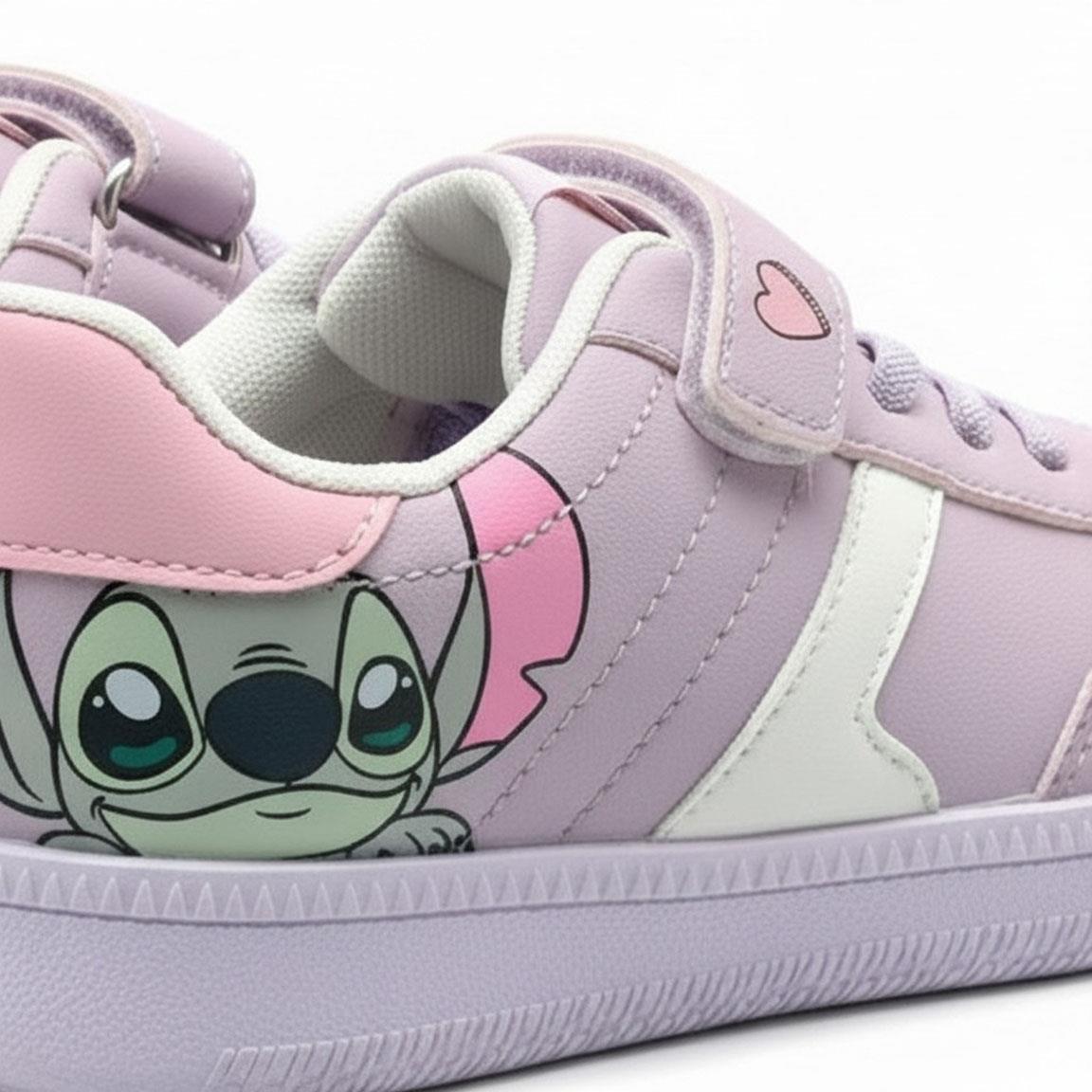 Sapatilhas Infantil Stitch com Velcro e Atacadores Lilás e Rosa 5/7