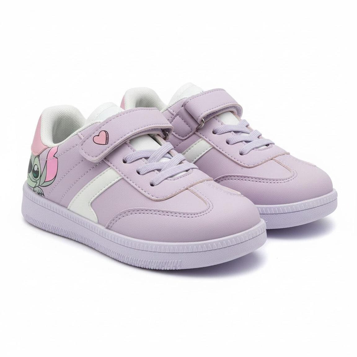 Sapatilhas Infantil Stitch com Velcro e Atacadores Lilás e Rosa 4/7