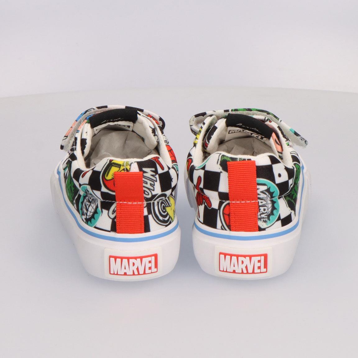 Baskets toile vulcanisées enfant Avengers à lacets noir et blanc 6/7