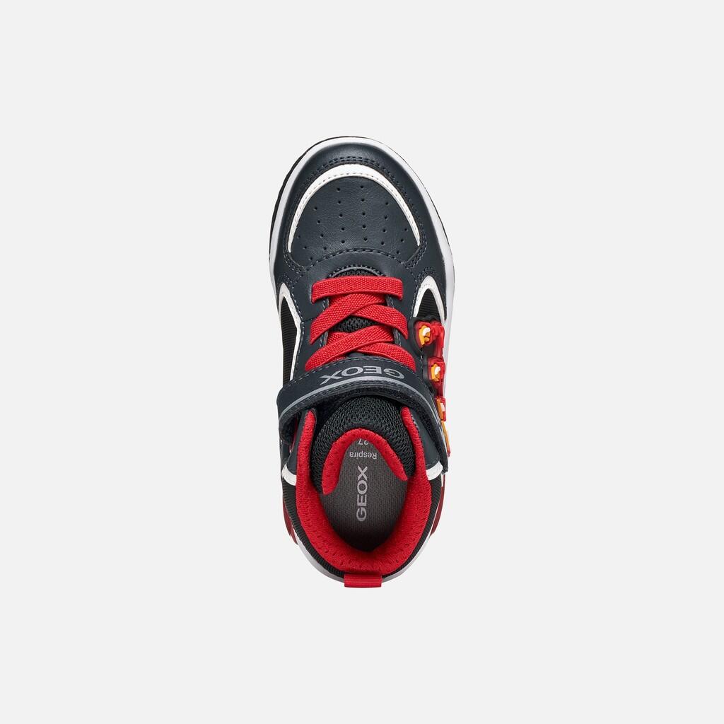 Baskets Garçon J INEK BOY Bleu Marine/Rouge 6/7