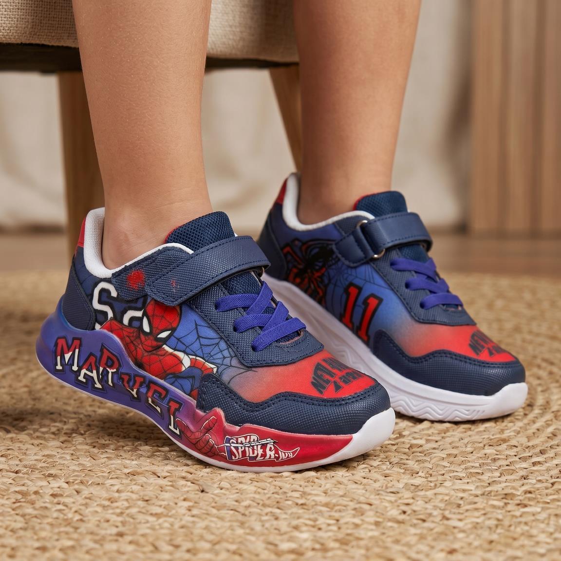 Spiderman Kinder Turnschuhe mit Klett und Schnürsenkeln Dunkelblau 7/7