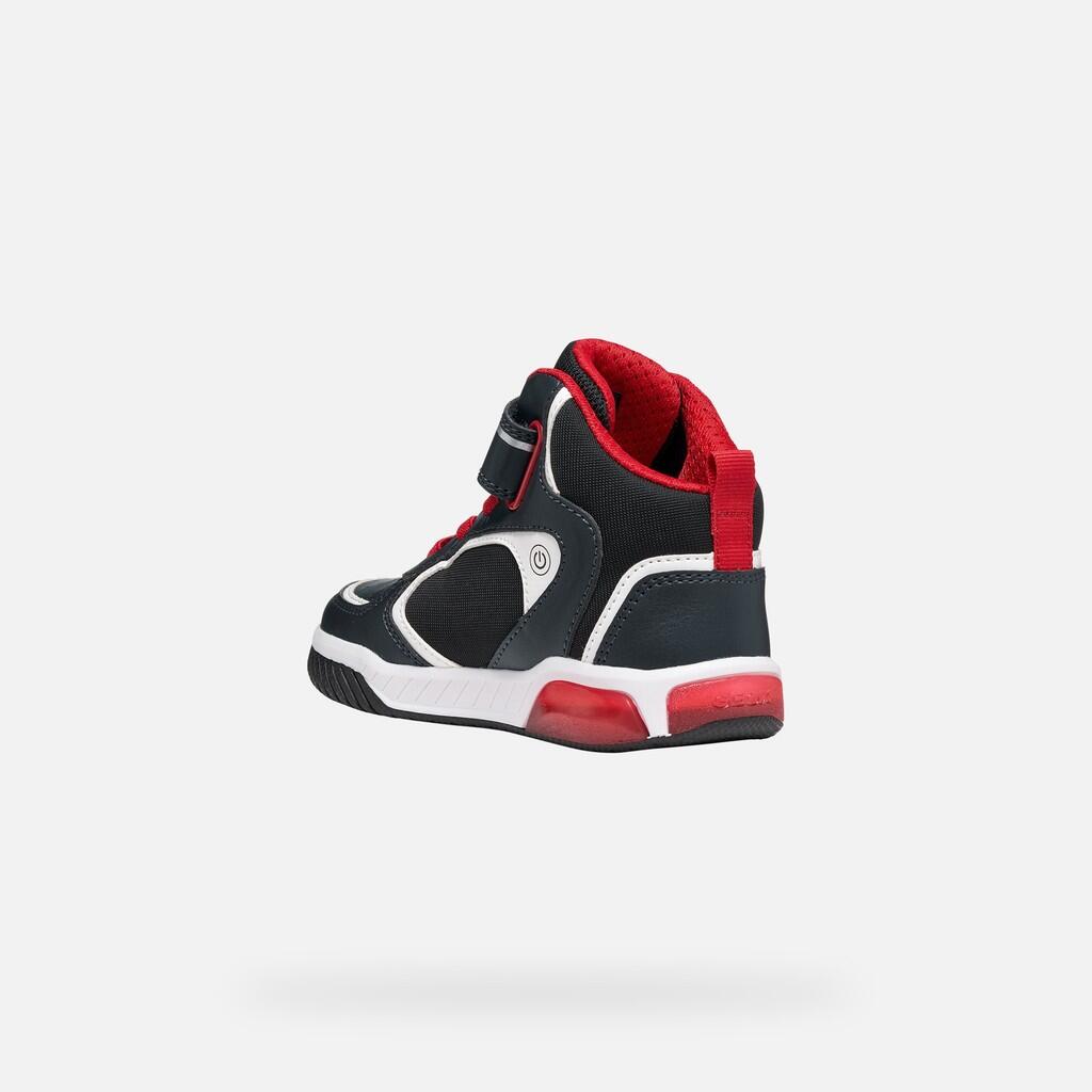 Baskets Garçon J INEK BOY Bleu Marine/Rouge 4/7