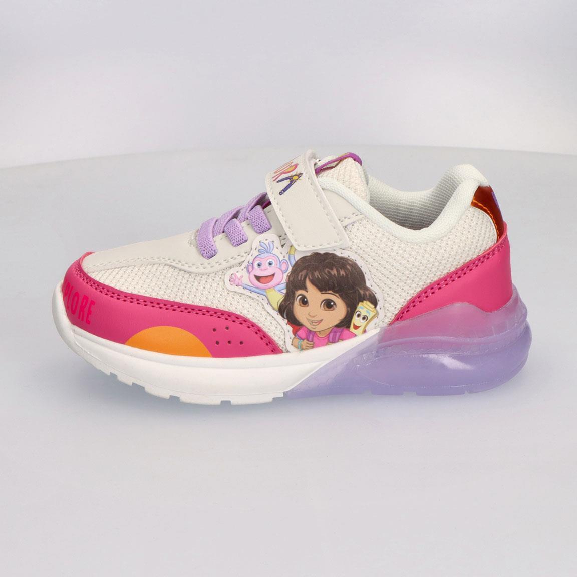Sapatilhas com luzes criança Dora a Exploradora com velcro fúcsia 4/7