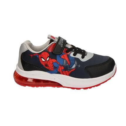 Zapatillas Deportivas Infantil Spiderman con Velcro y Cordones Gris y Rojo