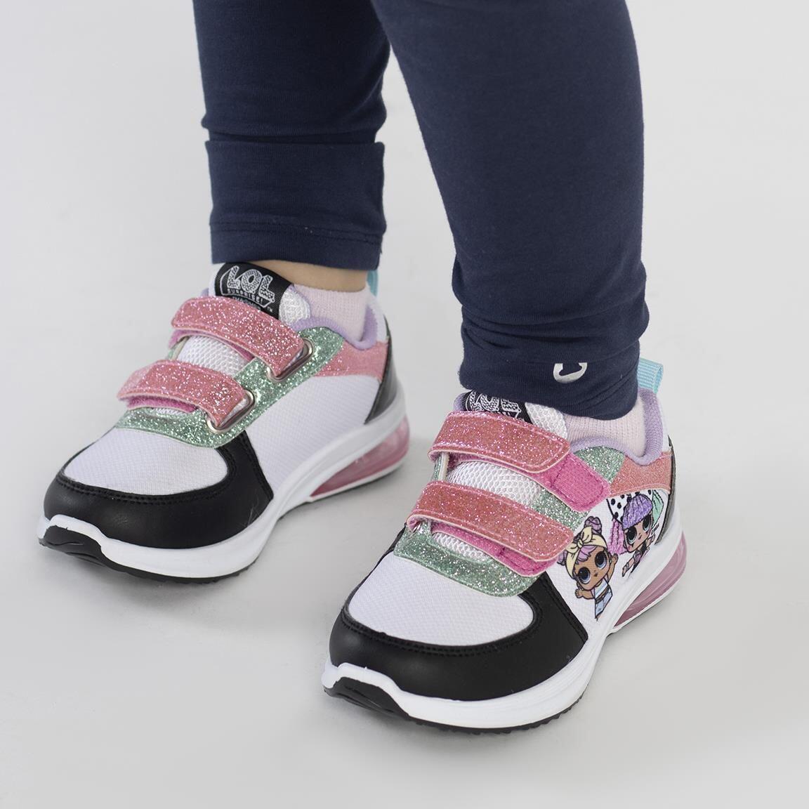 Sapatilhas com luzes criança LOL com duplo velcro rosa 6/7