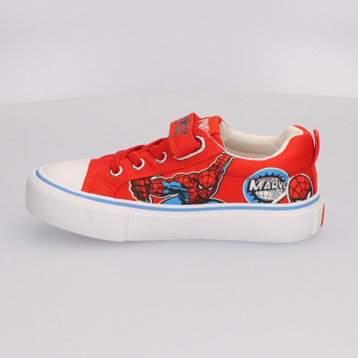 Sapatilhas de lona criança Spiderman atacadores velcro vermelho branco 2/7