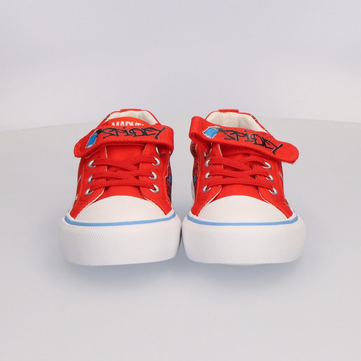Sapatilhas de lona criança Spiderman atacadores velcro vermelho branco 5/7