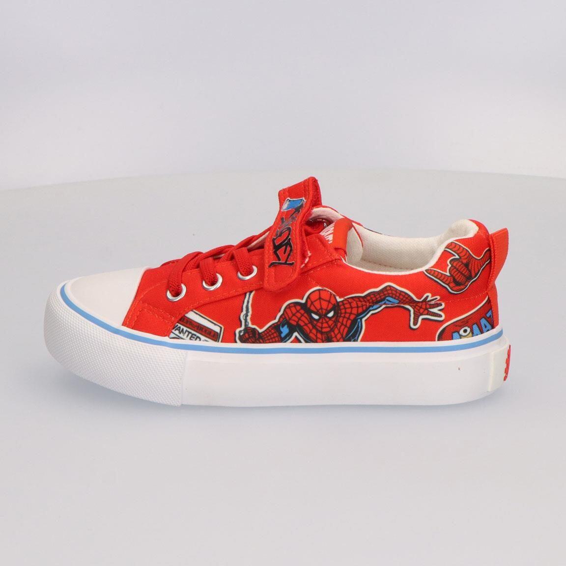Sapatilhas de lona criança Spiderman atacadores velcro vermelho branco 4/7