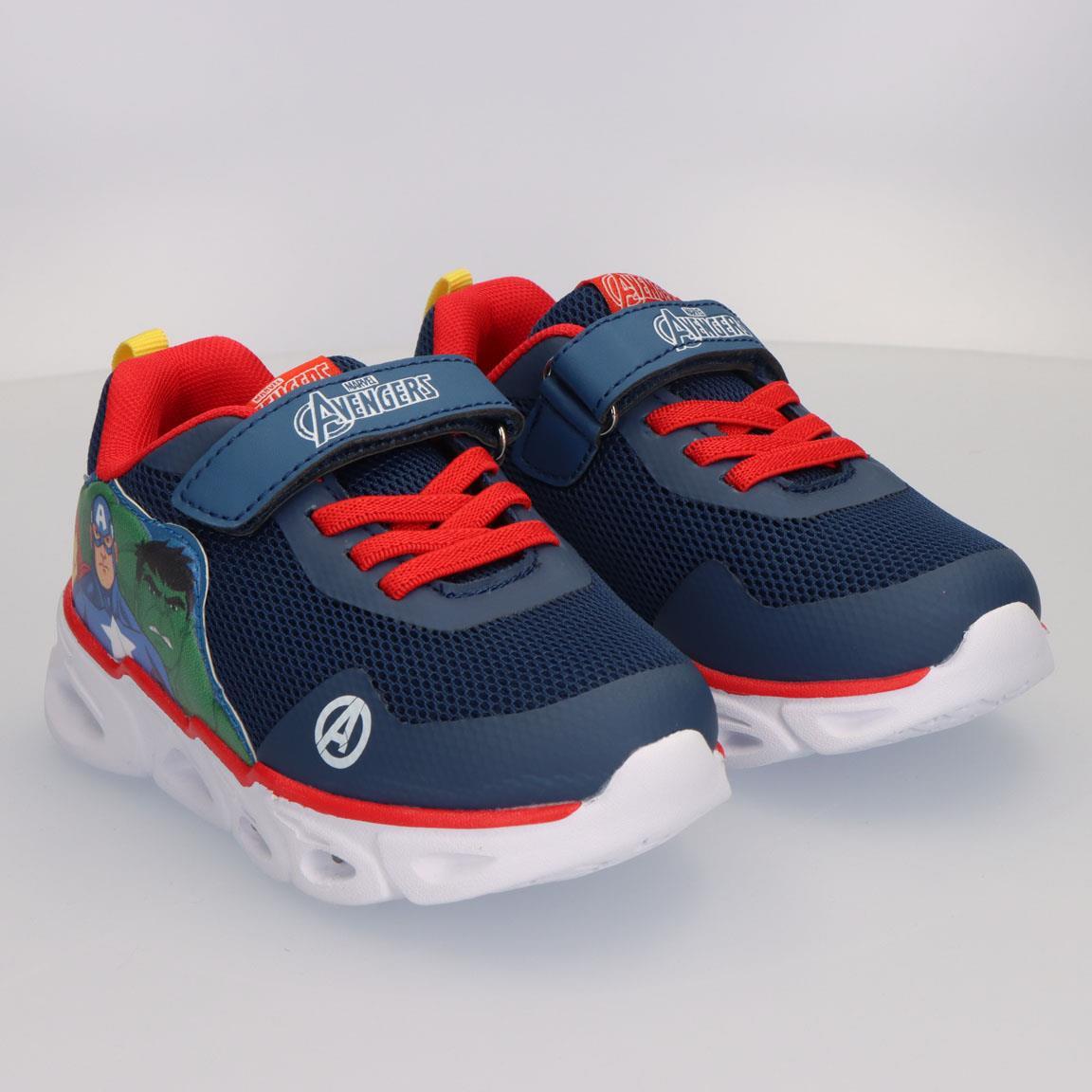 Baskets Lumineuses Enfant Avengers Velcro Bleu et Rouge 6/7