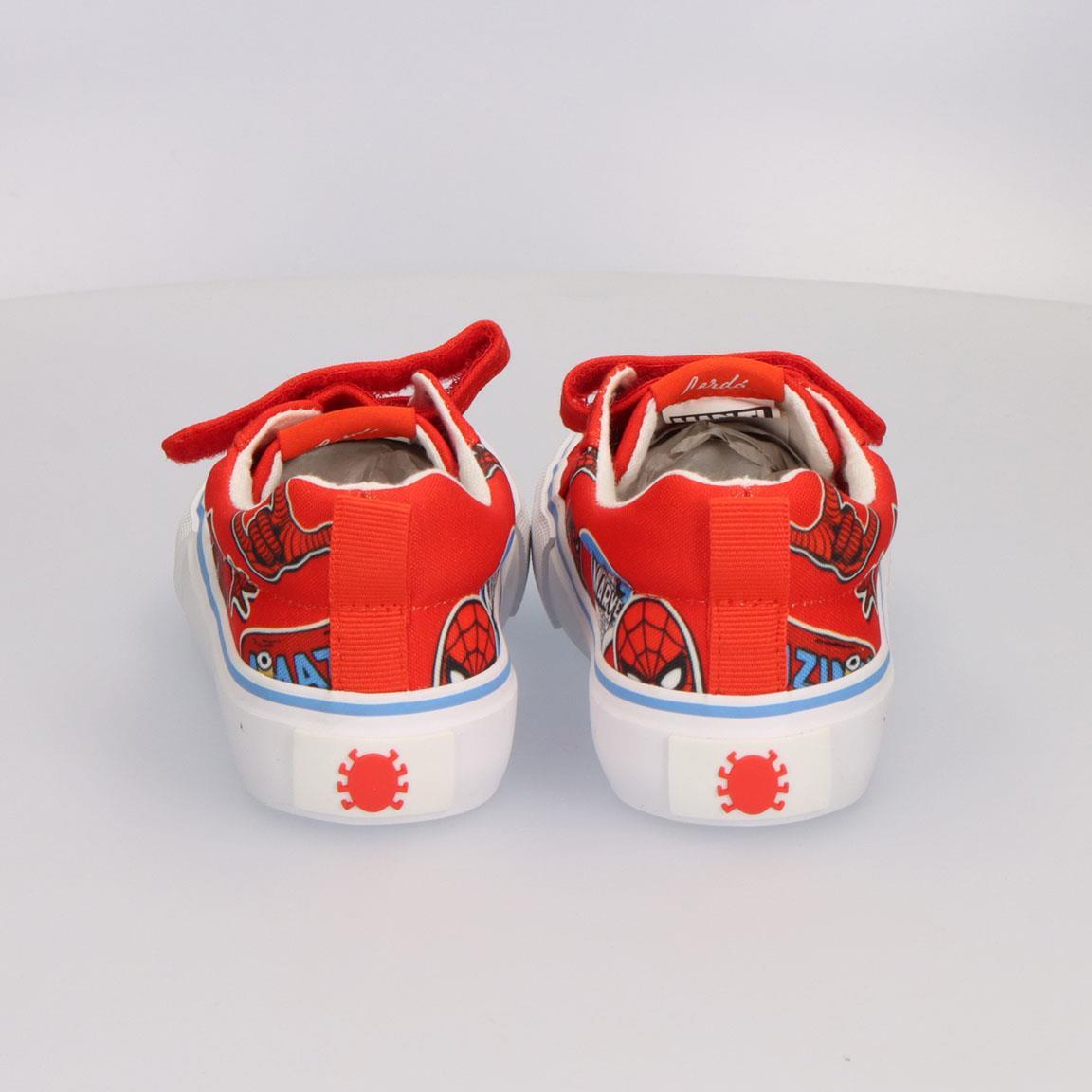 Sapatilhas de lona criança Spiderman atacadores velcro vermelho branco 6/7