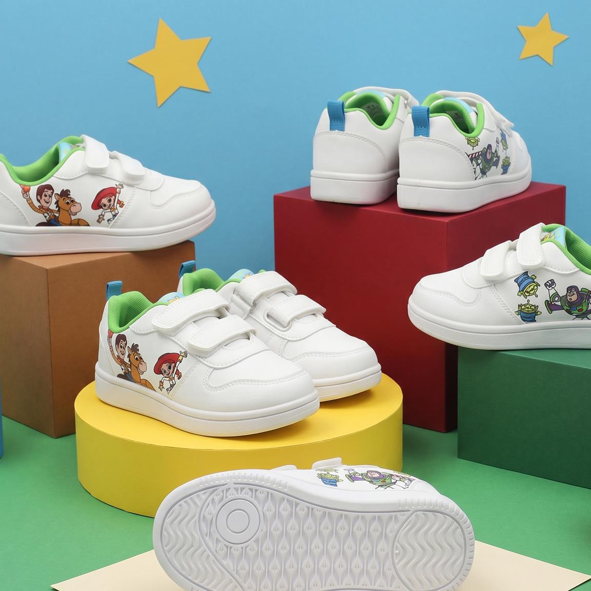 Sapatilhas Infantil Toy Story com Duplo Fecho de Velcro Branco 6/7