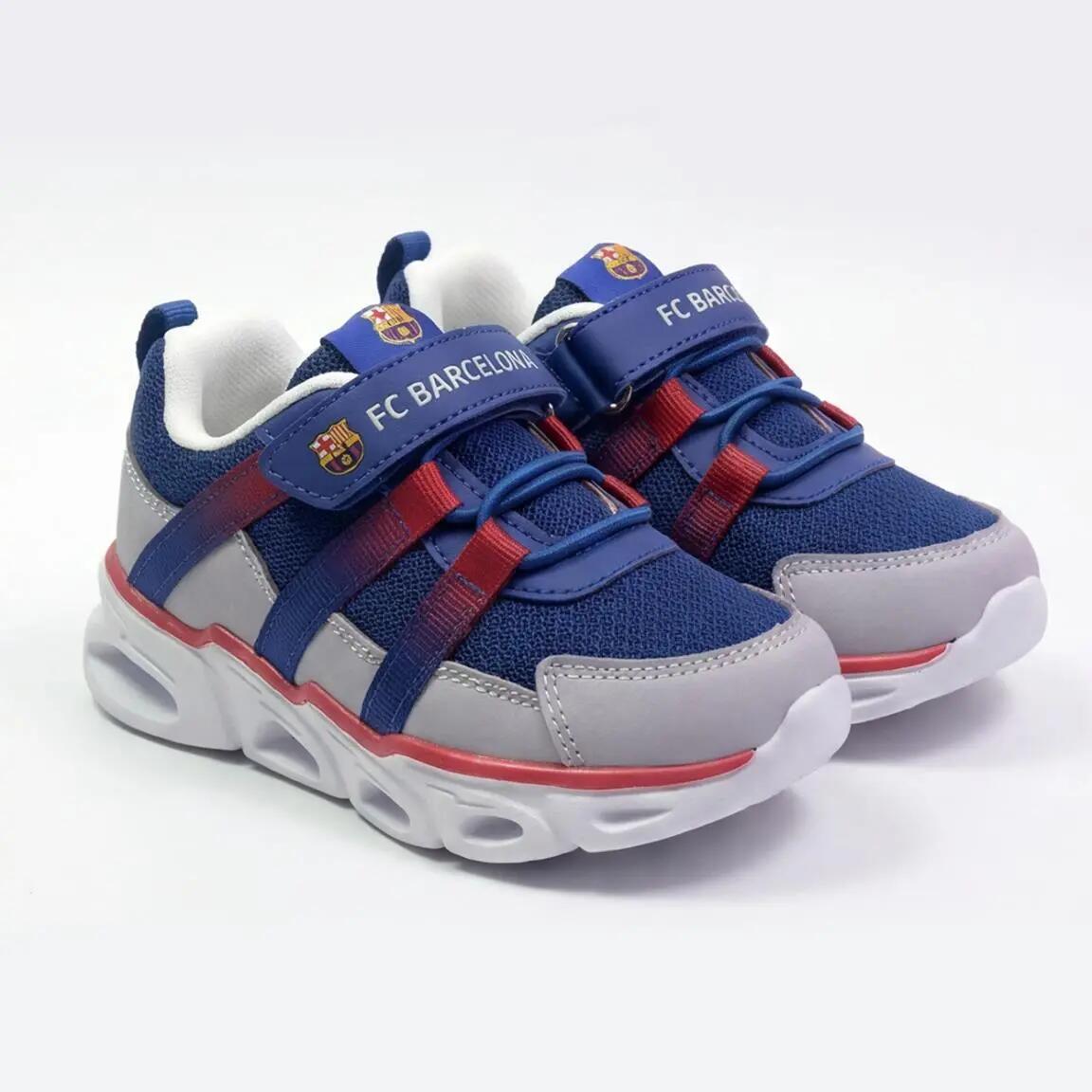 Zapatillas Deportivas con Luces Infantil FC Barcelona con Velcro Azul 6/7