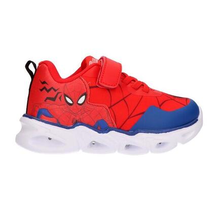 Zapatillas Deportivas Infantil Spiderman con Velcro y Cordones Gris y Rojo