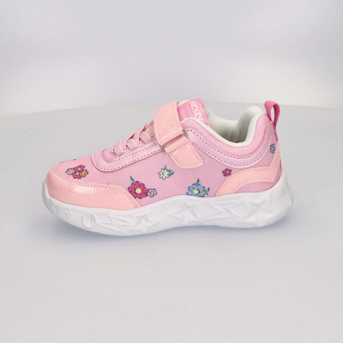 Sapatilhas com luzes criança Minnie com velcro rosa 2/7