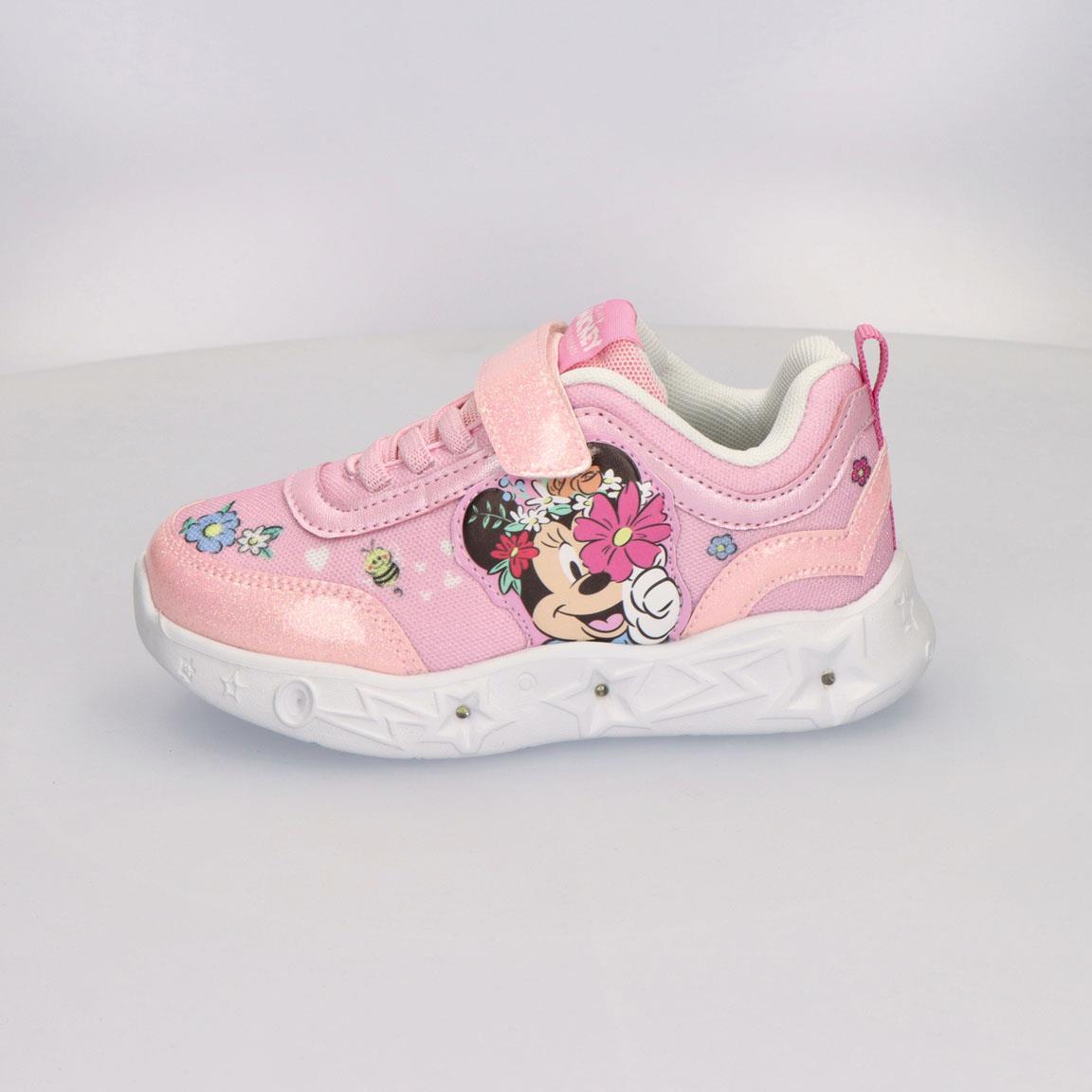 Sapatilhas com luzes criança Minnie com velcro rosa 4/7