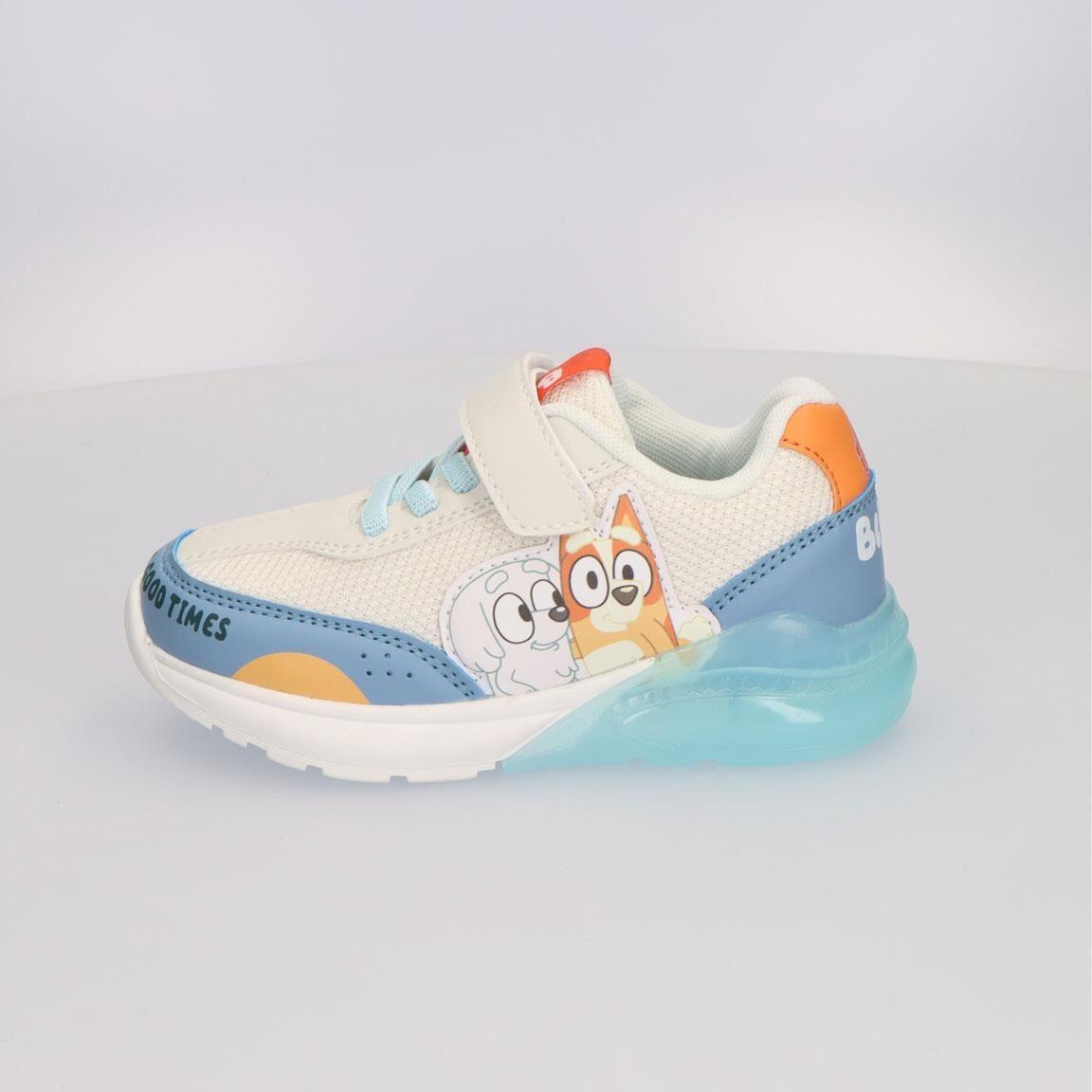 Sapatilhas com Luzes Infantil Bluey com Velcro Azul e Branco 5/7