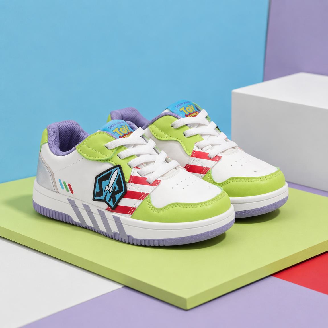 Zapatillas Deportivas Infantil Pixar/Toy Story con Cordones Blancas y Verdes 6/7