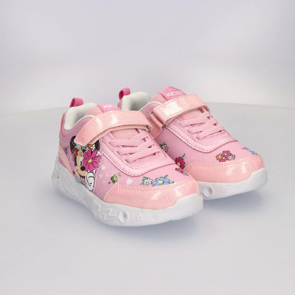 Sapatilhas com luzes criança Minnie com velcro rosa 6/7