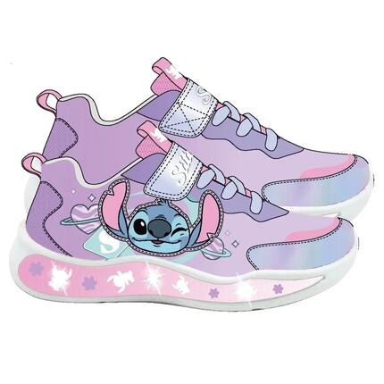 Zapatillas Deportivas con Luces Infantil Stitch con Doble Velcro Lila