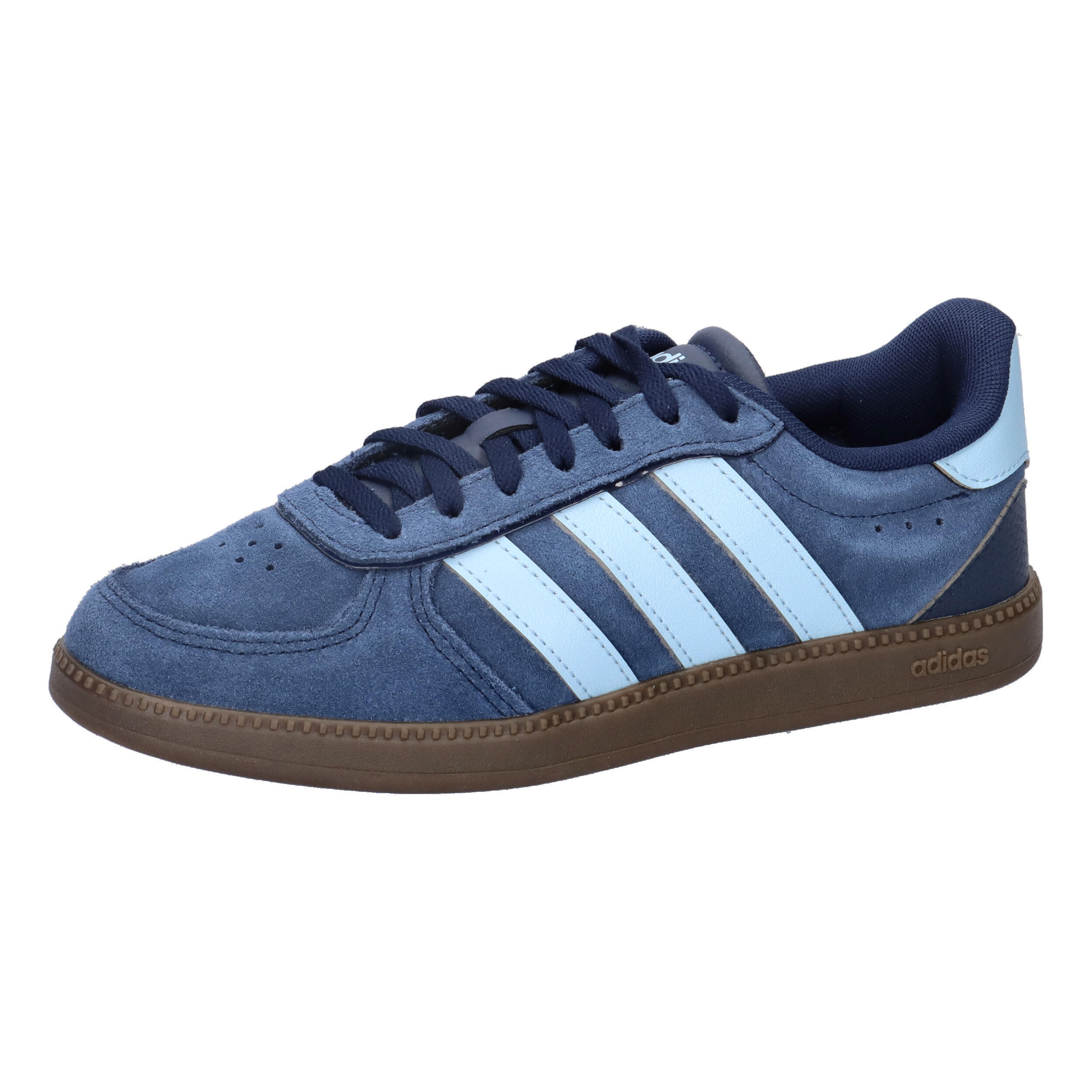 dunkelblau / pastellblau / braun