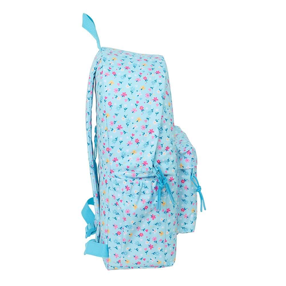 Mochila para laptop Blackfit8 Petals de 14,1 polegadas com bolso frontal - Azul 3/4