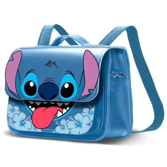 Sac à dos convertible Stitch pour enfants avec bandoulière et poche avant - Bleu
