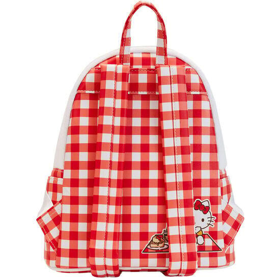 Mochila infantil Hello Kitty em couro vegano com alças ajustáveis, vermelha 3/3