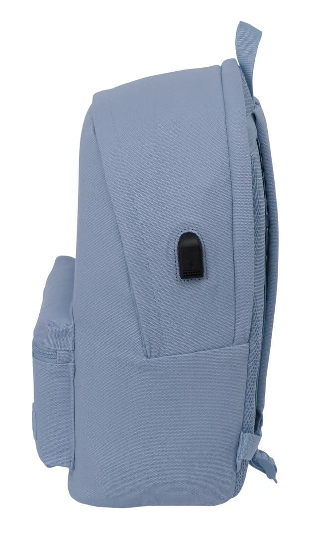 Mochila para laptop adulto de 15,6" com USB e bolso frontal - Azul 3/6