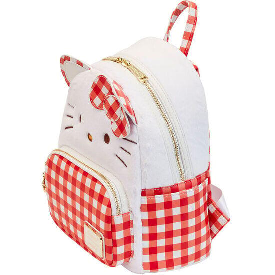 Mochila infantil Hello Kitty em couro vegano com alças ajustáveis, vermelha 2/3