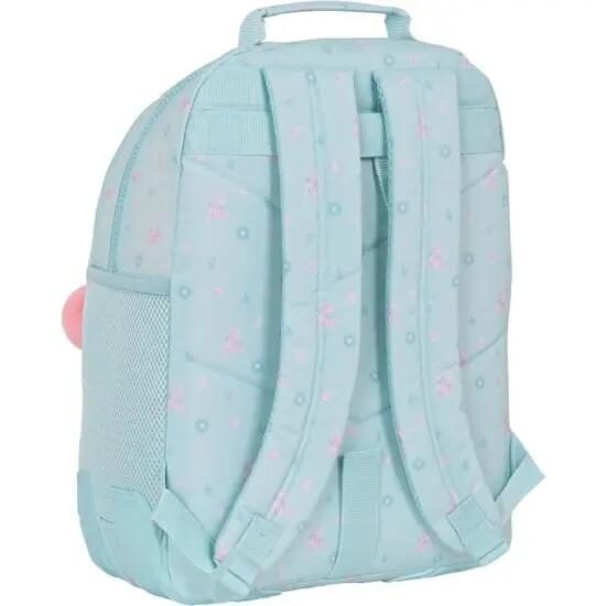 Mochila escolar infantil Moos Garden, adaptável a carrinhos, com bolso, azul. 2/3