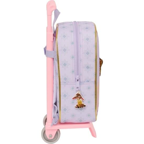 Mochila escolar infantil Wish com carrinho e rodas removíveis, rosa e lilás. 3/3