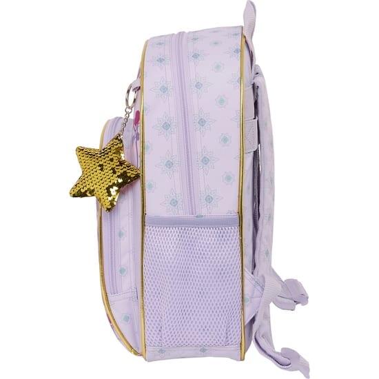 Mochila escolar infantil Wish, adaptável a carrinhos, com bolso frontal, lilás. 3/3