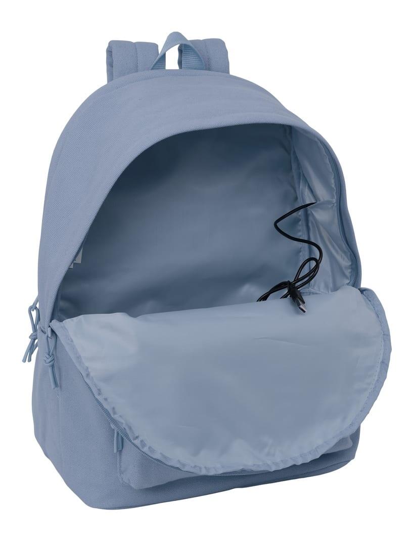Mochila para laptop adulto de 15,6" com USB e bolso frontal - Azul 5/6