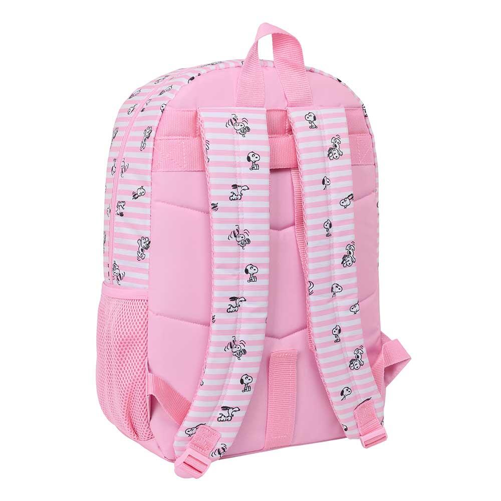 Mochila escolar infantil Snoopy, adaptável a carrinhos de bagagem, com bolso 2/3