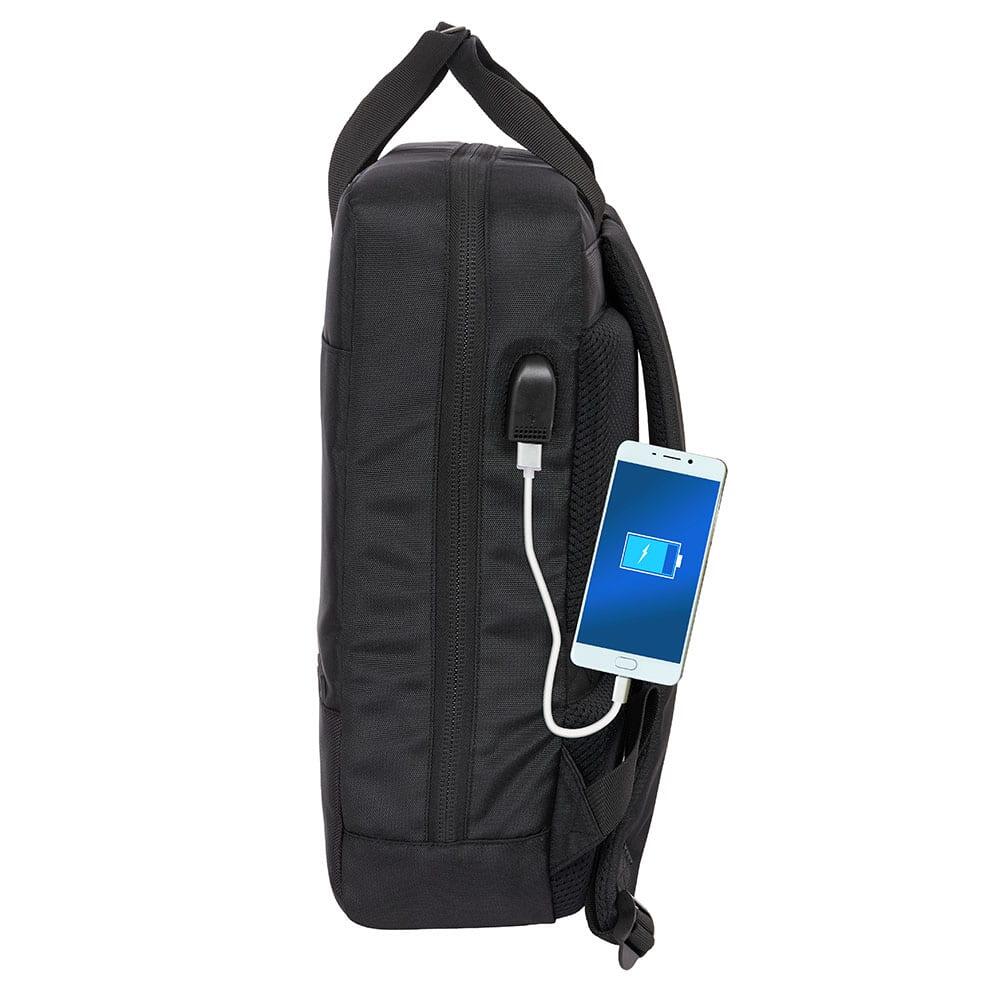 Mochila FC Barcelona para Adultos para Laptop de 13,3" com USB e Bolso - Preta 3/5