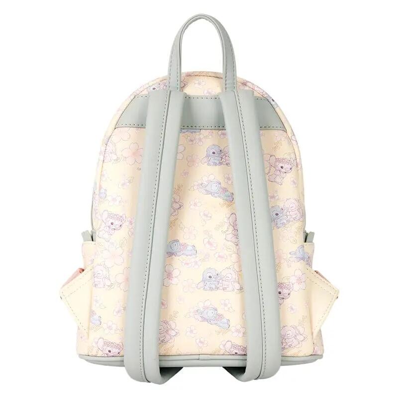 Zaino per bambini Stitch Cherry Blossom in ecopelle con tasca frontale, beige 4/4