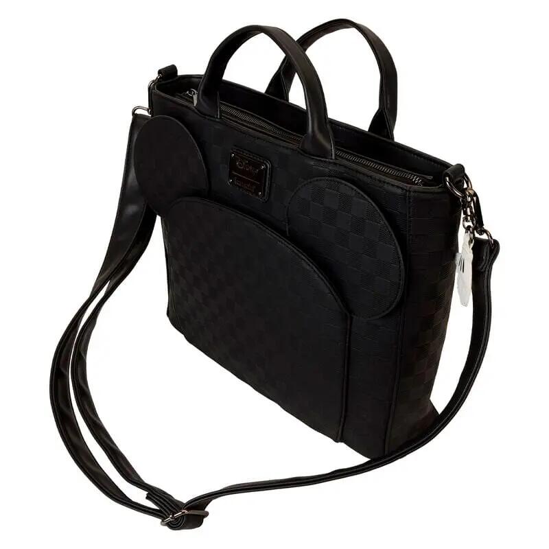 Mochila Mickey Mouse para adultos em couro vegano com zíper, preta. 2/4