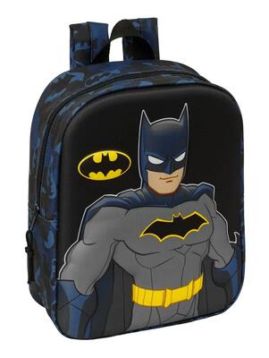 Zaino 3D di Batman per bambini con portaborraccia e spallacci imbottiti - Blu