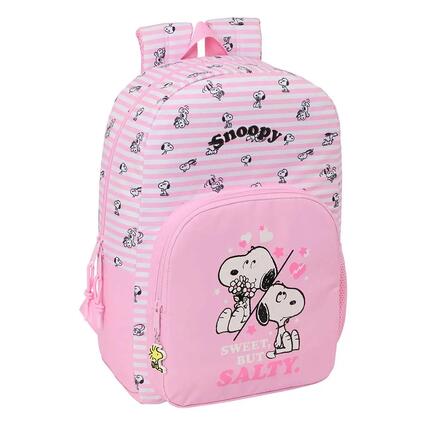 Sac à dos Snoopy pour enfant en similicuir avec poche avant - Rouge