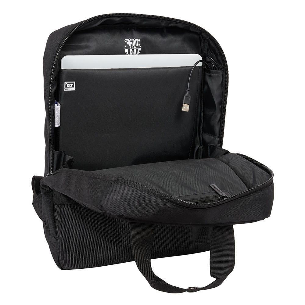 Mochila FC Barcelona para Adultos para Laptop de 13,3" com USB e Bolso - Preta 4/5