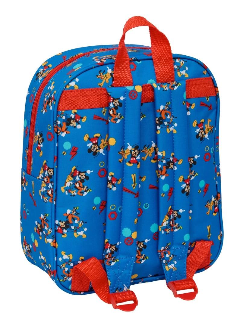 Mochila infantil 3D do Mickey Mouse com zíper azul e vermelho 2/3