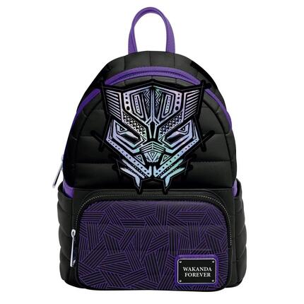 Sac à dos Wakanda pour enfants avec poche avant et bretelles réglables, noir et