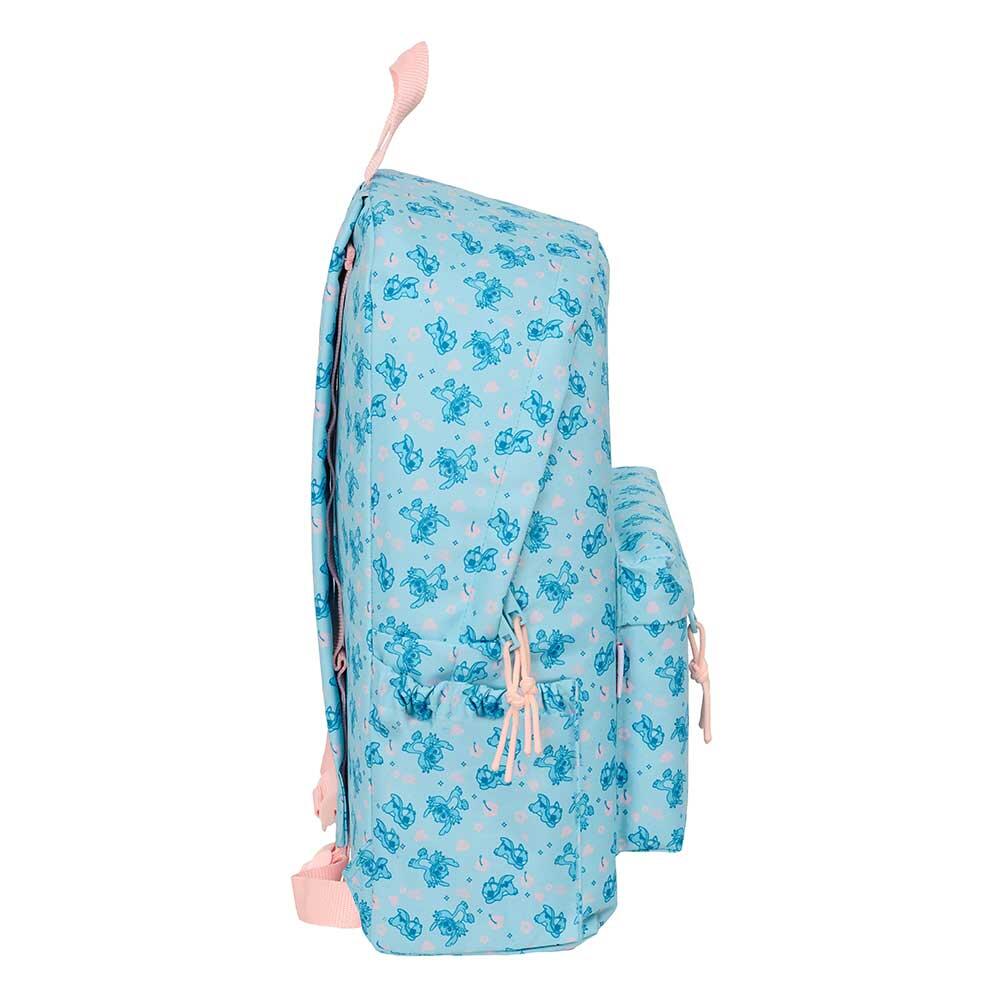 Mochila infantil Stitch para laptop de 14,1" com bolso frontal - Azul 3/4