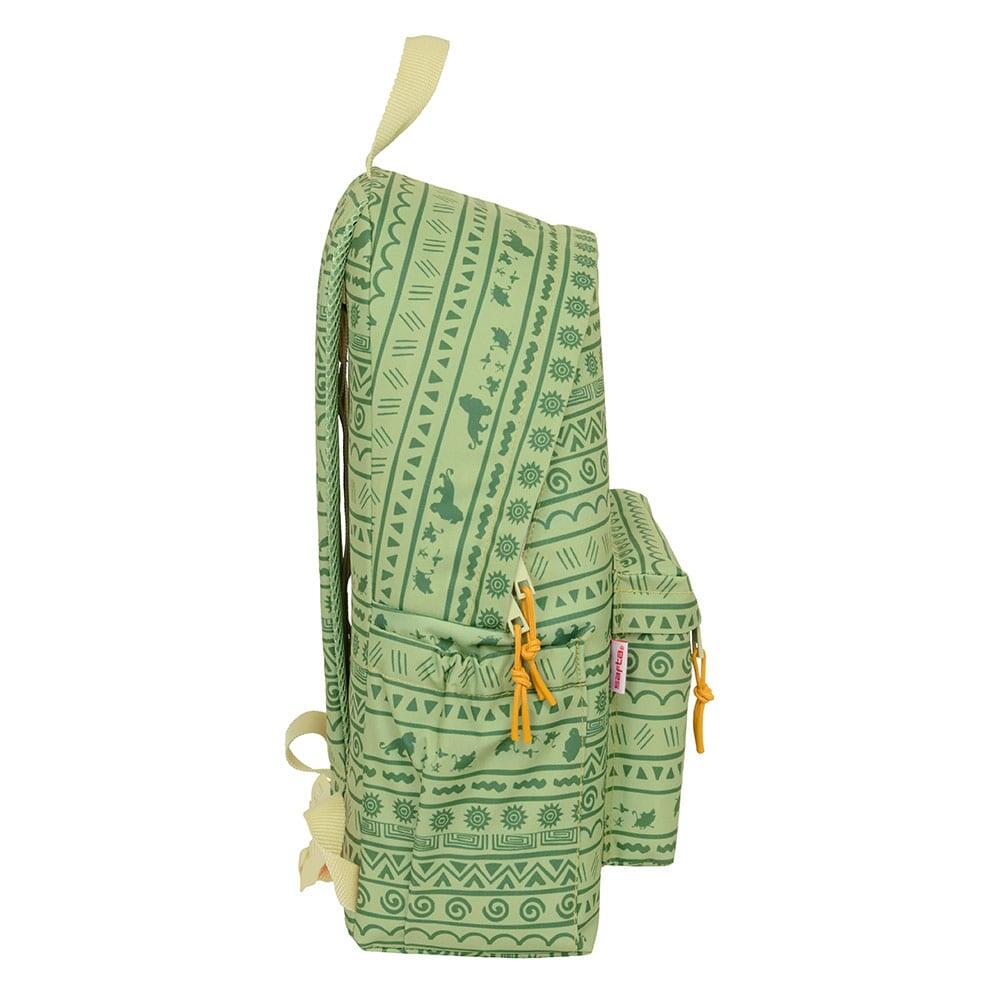 Mochila infantil Mufasa para laptop de 14,1" com bolso frontal - Verde 3/4