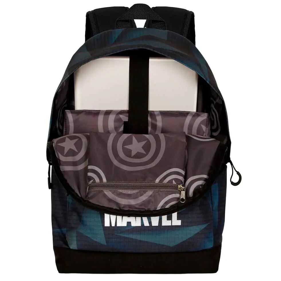 Zaino per bambini di Capitan America con tasca frontale blu navy 3/4